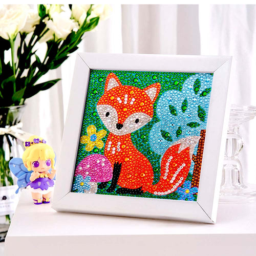 Sleutelhanger Diamond Painting 5D Vos met Fotolijst