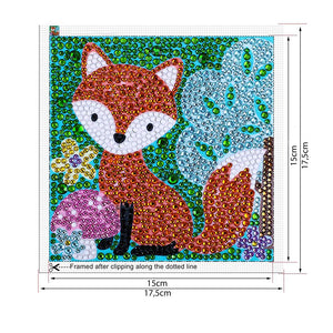 Diamond Painting Sleutelhanger 5D Vos met Fotolijst