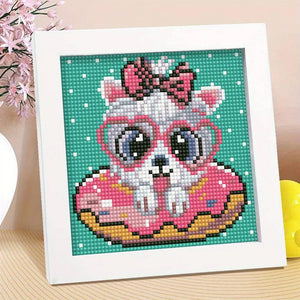 Diamond Painting 5D Hond met Bril met Fotolijst