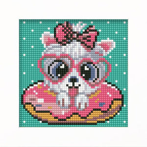 Diamond Painting 5D Hond met Bril met Fotolijst