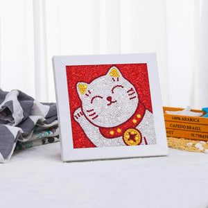 Diamond Painting 5D Kat voor Kinderen met Fotolijst