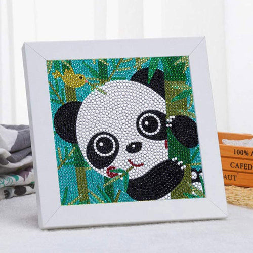 Diamond Painting met Panda voor Kinderen met Fotolijst