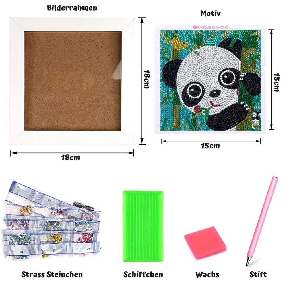 Diamond Painting met Panda voor Kinderen met Fotolijst