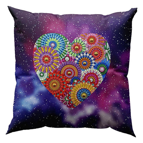 Diamond Painting Kussenhoes 5D 30x30 cm Mandala Hart