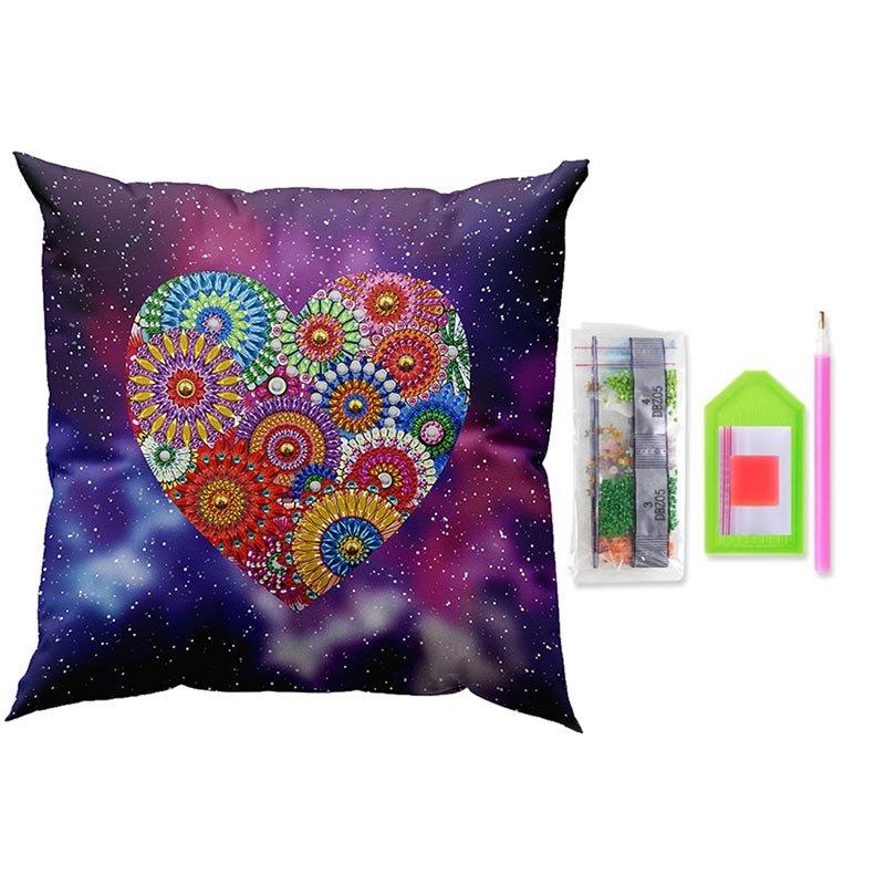 Diamond Painting Kussenhoes 5D 30x30 cm Mandala Hart