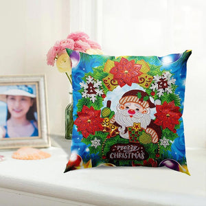 Diamond Painting Kussenhoes 5D 30x30 cm Vrolijk Kerstfeest Kabouter