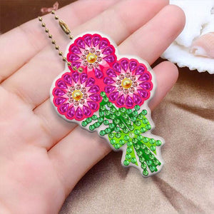 Diamond Painting Sleutelhanger 5D Bloemenboeket 5 Stuks