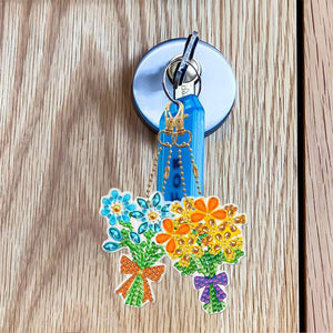 Diamond Painting Sleutelhanger 5D Bloemenboeket 5 Stuks