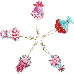 Diamond Painting Sleutelhanger 5D Bloemenboeket
