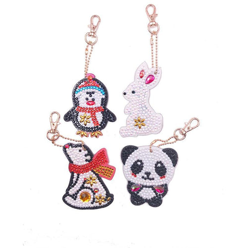 Sleutelhanger Diamond Painting 5D Cartoon Dieren