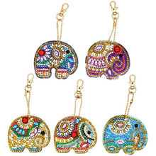 Afbeelding in Gallery-weergave laden, Diamond Painting Sleutelhangers 5D Olifanten 5 Stuks