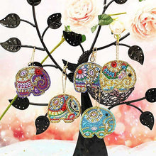 Afbeelding in Gallery-weergave laden, Diamond Painting Sleutelhanger 5D Olifanten 5 Stuks