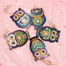 Afbeelding in Gallery-weergave laden, Diamond Painting Sleutelhanger 5D Uilen Set van 5 Stuks