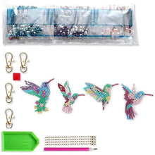 Afbeelding in Gallery-weergave laden, Diamond Painting Sleutelhangers 5D Kolibries 4 Stuks