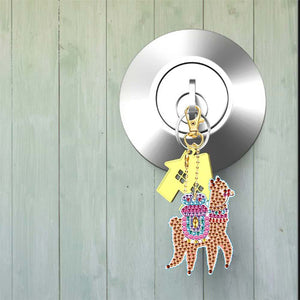 Diamond Painting Sleutelhanger 5D Lama's 5 Stuks