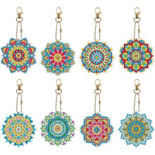 Afbeelding in Gallery-weergave laden, Sleutelhangers Diamond Painting 5D Mandala 8 Stuks