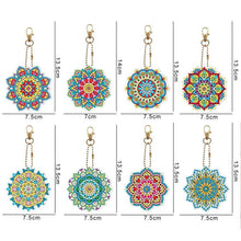 Afbeelding in Gallery-weergave laden, Diamond Painting Sleutelhanger 5D Mandala 8 Stuks
