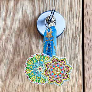 Diamond Painting Sleutelhangers 5D Mandala Bloemen 5 Stuks