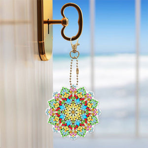 Diamond Painting Sleutelhangers 5D Mandala Bloemen 5 Stuks