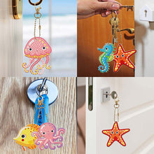 Afbeelding in Gallery-weergave laden, Diamond Painting Sleutelhangers 5D Oceanische Dieren 5 Stuks