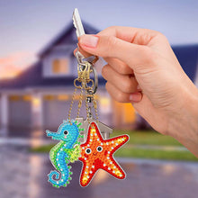 Afbeelding in Gallery-weergave laden, Diamond Painting Sleutelhangers 5D Oceanische Dieren 5 Stuks