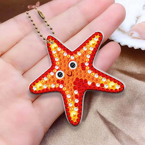 Diamond Painting Sleutelhangers 5D Oceanische Dieren 5 Stuks
