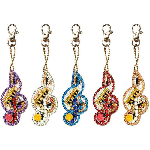 Diamond Painting Sleutelhangers 5D Melodie 5 Stuks