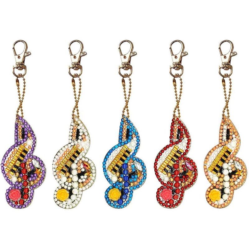 Diamond Painting Sleutelhangers 5D Melodie 5 Stuks