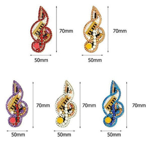 Diamond Painting Sleutelhanger 5D Melodie 5 Stuks
