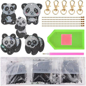 Diamond Painting Sleutelhanger 5D Panda