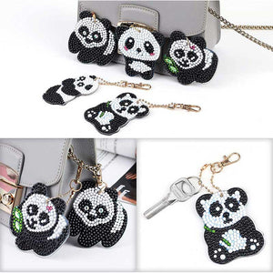 Diamond Painting Sleutelhanger 5D Panda
