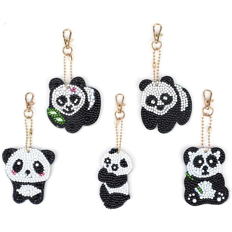 Diamond Painting Sleutelhanger 5D Panda