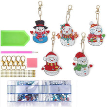 Afbeelding in Gallery-weergave laden, Diamond Painting Sleutelhangers 5D met Sneeuwpoppen 5 Stuks