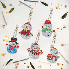 Afbeelding in Gallery-weergave laden, Diamond Painting Sleutelhangers 5D met Sneeuwpoppen 5 Stuks