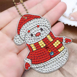 Diamond Painting Sleutelhangers 5D met Sneeuwpoppen 5 Stuks