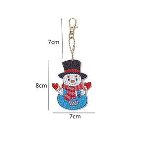 Diamond Painting Sleutelhangers 5D met Sneeuwpoppen 5 Stuks