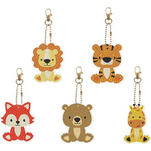 Afbeelding in Gallery-weergave laden, Diamond Painting Sleutelhanger 5D met Dieren 5 Stuks