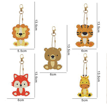 Afbeelding in Gallery-weergave laden, Diamond Painting Sleutelhanger 5D met Dieren 5 Stuks
