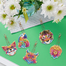 Afbeelding in Gallery-weergave laden, Diamond Painting Sleutelhangers 5D Dieren 5 Stuks