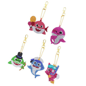 Diamond Painting Sleutelhanger 5D met Zee Dieren 5 Stuks