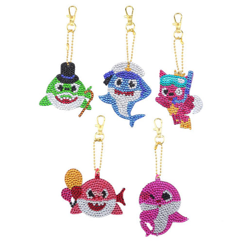 Diamond Painting Sleutelhangers 5D met Zee Dieren 5 Stuks