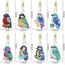 Afbeelding in Gallery-weergave laden, Sleutelhangers Diamond Painting 5D Vogels 8 Stuks