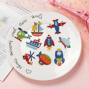 Diamond Painting Sticker Set Vliegtuigen voor Kinderen