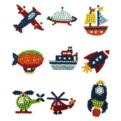 Diamond Painting Sticker Set Vliegtuigen voor Kinderen