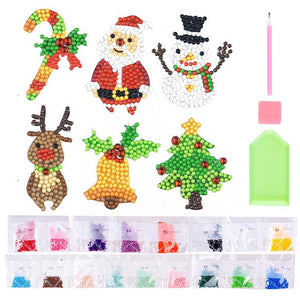 Diamond Painting Sticker Set "Vrolijk Kerstfeest" voor Kinderen