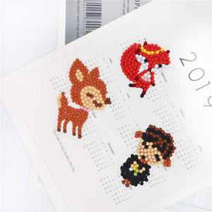 Set van Diamond Painting Stickers Dieren voor Kinderen
