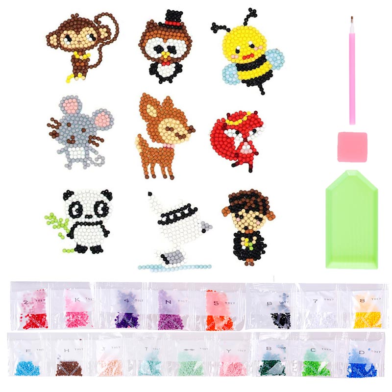 Set van Diamond Painting Stickers Dieren voor Kinderen