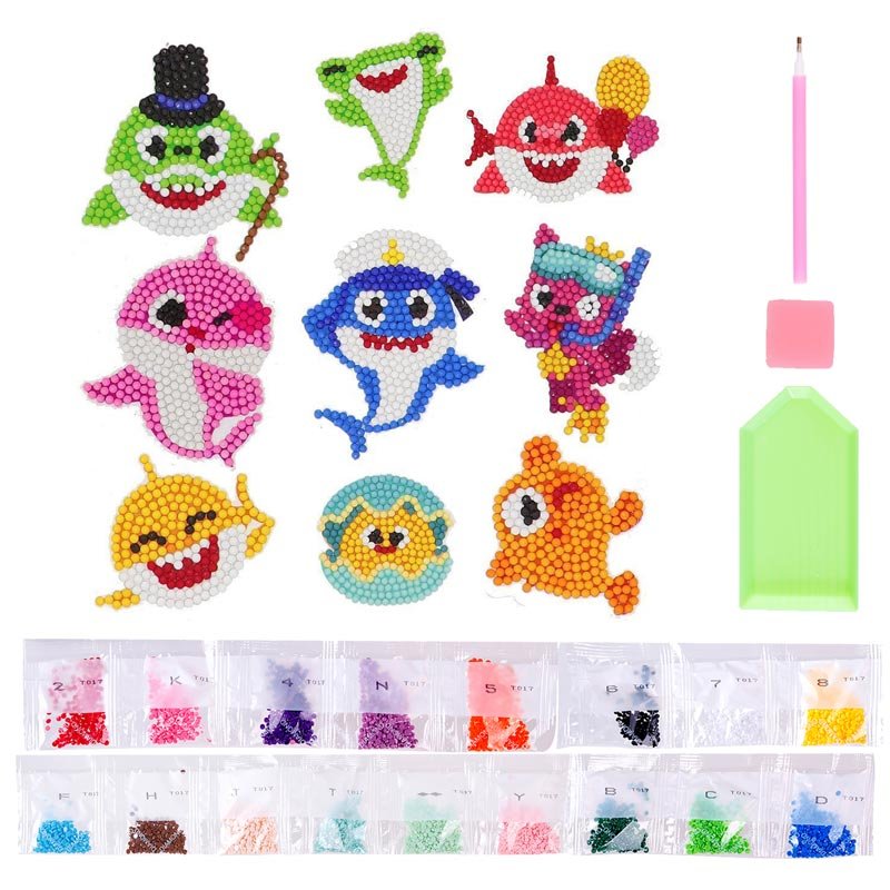 Diamond Painting Sticker Set met Zeedieren voor Kinderen