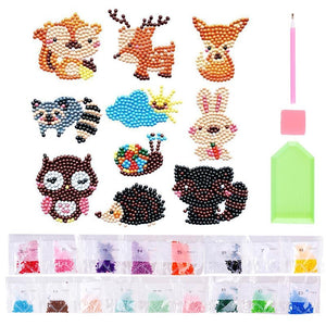 Diamond Painting Sticker Set met Bosdieren voor Kinderen