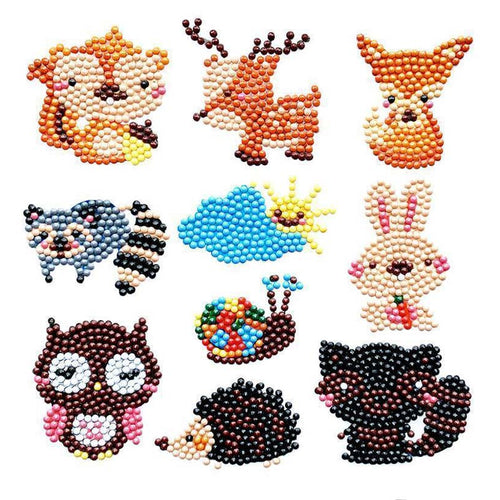 Set Diamond Painting Stickers met Bosdieren voor Kinderen